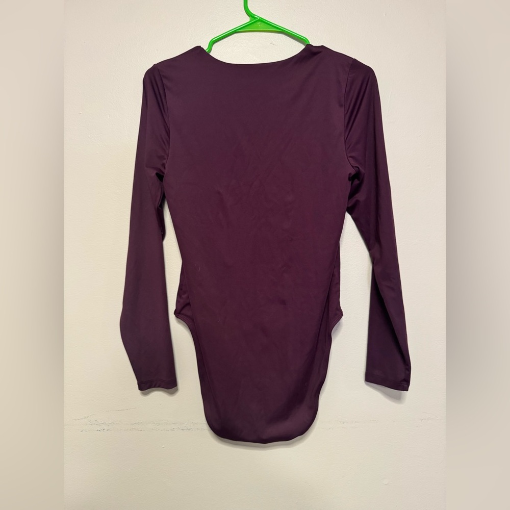 Old Navy Long Sleeve Scoop Neck Bodysuit in Plum - Picture 2 of 3